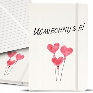 Notes Notatnik Bujo A5 Biały UŚMIECHNIJ SIĘ Wzory
