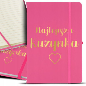 NOTES Różowy A5 GOLD Złocenie NAJLEPSZA KUZYNKA Wz