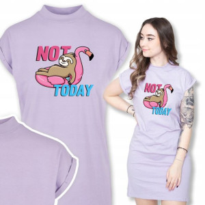 Koszula Nocna Fiolet Leniwiec NOT TODAY Wzory - L