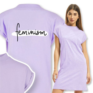 Ładna Wygodna Koszula Nocna FEMINISM Wzory - M