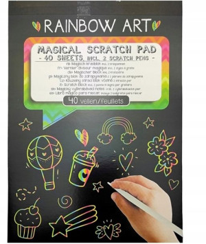 Magiczna Zdrapka Do Wydrapywania Tęczowa A5 40 Szt