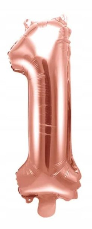 Balon Foliowy Cyfra 1 Różowy Urodzinowy 35 Cm