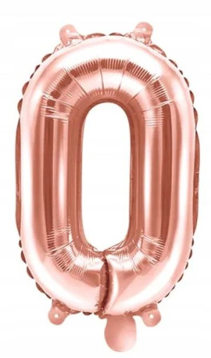 Balon Foliowy Cyfra 0 Różowy Urodzinowy 35 Cm