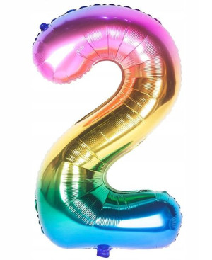 Balon Dla Dzieci Foliowy Cyfra 2 Dekoracyjny 36 Cm