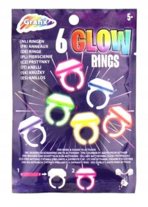 Pierścionki Fluorescencyjne Świecące Impreza 6 Szt