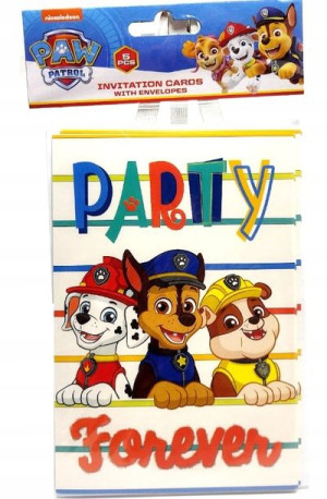 Zaproszenia Na Urodziny Dla Dzieci Psi Patrol 5szt
