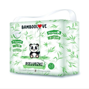 BAMBOOLOVE, Pieluszki jednorazowe rozmiar M (6-11 kg), 24 szt