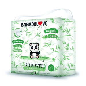 BAMBOOLOVE, Pieluszki jednorazowe rozmiar L (9-14 kg), 21 szt
