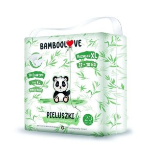 BAMBOOLOVE, Pieluszki jednorazowe rozmiar XL (12-18 kg), 20 szt