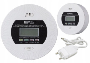2w1 Czujnik Czadu Tlenku Węgla Gazu LPG 230V 90 dB