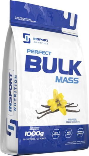 Insport Perfect Bulk Mass 1000g Masa Białko Gainer Wanilia