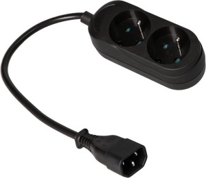Adapter Przejściówka UPS wtyk IEC C14 2 gniazda