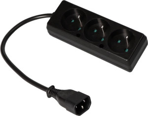 Adapter Przejściówka UPS wtyk IEC C14 3 gniazda