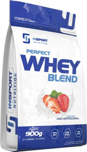Insport Perfect Whey Blend 900g Białko Wpc Wpi Jogurt Truskawkowy