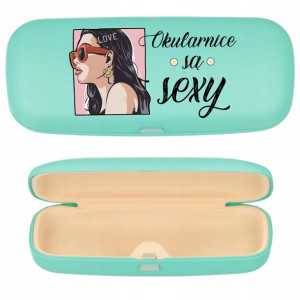 Etui Na Okulary Miętowy OKULARNICE SĄ SEXY Wzory