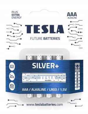 Baterie Alkaliczne Tesla Aaa/lr03/1,5v 4szt Silver