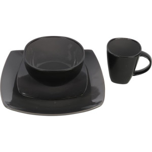 ZASTAWA STOŁOWA CERAMICZNA kolor czarny