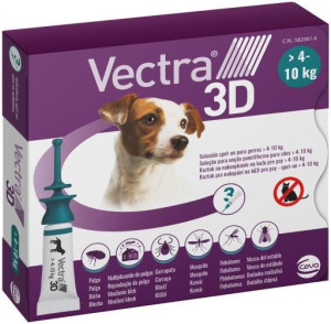 VECTRA 3 D DLA PSÓW 4-10kg - 1 Aplikator, na pchły i kleszcze