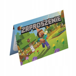 Zaproszenia urodziny dla dzieci MINECRAFT KREATOR