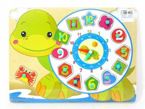 Zegar Tablica Sorter Układanka Edukacyjna Drewno