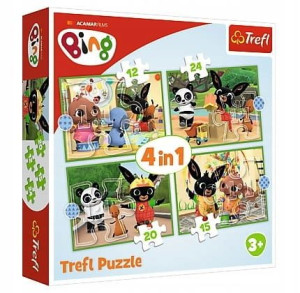 Puzzle 4w1 Wesoły Dzień Binga Trefl 34357
