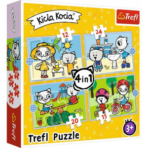 Puzzle 4w1 El Dzień Kici Koci Trefl 34372