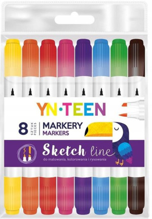 Markery Sketchline Yn Teen 8 Kolorów Interdruk