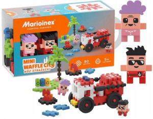 Klocki Waffle Mini Wóz Strażacki 80el Marioinex