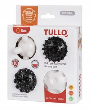 Piłeczki Sensoryczne Czar-białe 4 Sztuki 461 Tullo