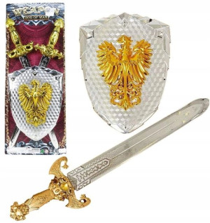 Zestaw Rycerza Strój Rycerz Miecze Miecz + Tarcza