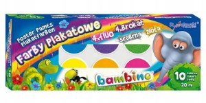 Farby Plakatowe 10 Kolorów 20ml 1956 Bambino