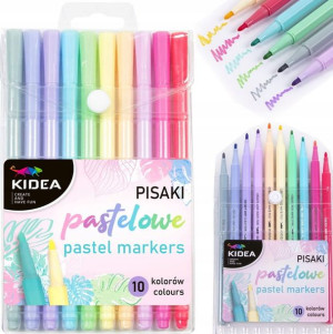 Pisaki Flamastry Pastelowe 10kol Pip10ka Kidea
