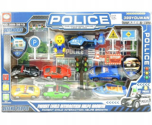 Zestaw Autek Autka Samochody Policja Miasto +znaki