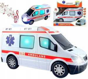 Ambulans Karetka Światło Dźwięk Autko Na Baterie