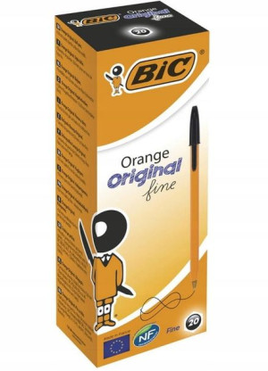 Długopis Zamykany Bic Orange Czarny Op 20szt