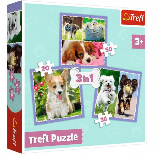 Puzzle 3w1 Urocze Pieski Trefl 34854