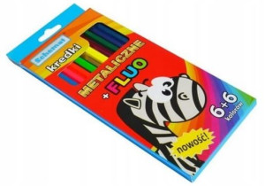 Kredki Ołówkowe 12 Kol. Metal+fluo 6689 Schemat