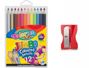 Kredki Ołówkowe Jumbo 12 Kolorów+temperówka Colori