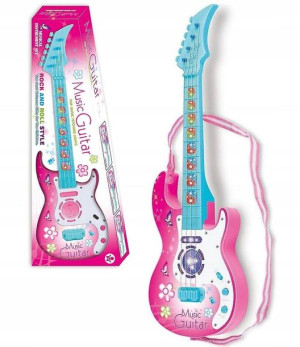 Gitara Rockowa Dzieci Świeci Gra Struny Instrument
