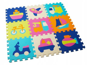 Mata Piankowa Edukacyjna Kolorowa Puzzle Pojazdy
