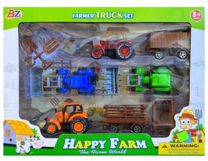 Zestaw Z Traktorami Traktory Maszyny Koparka Farma
