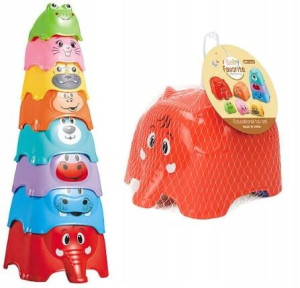 Piramidka Wieża 8el 33 Cm Układanka Zwierzątka