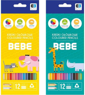 Kredki Ołówkowe Trójkątne 12 Kol. Kids Interdruk