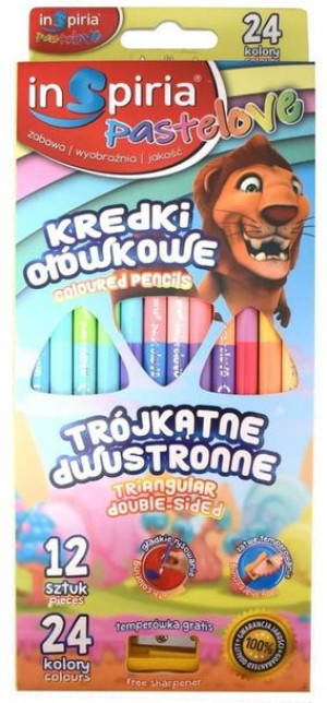 Pastelove Kredki Trójkątne Dwustronne 12 Sztuk Ins