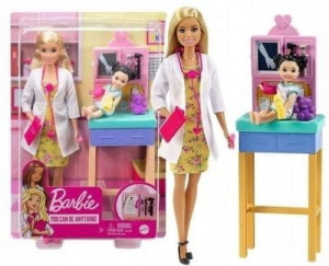 Barbie Lalka Pediatra Zestaw Gtm51 Mattel