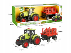 Traktor Z Przyczepą I Drewnem Światło Dźwięk 33 Cm