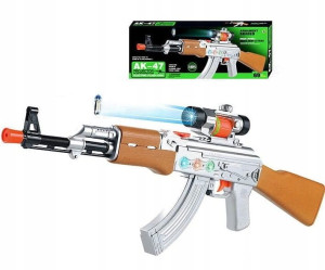 Pistolet Karabin Ak-47 Na Baterie Światło Dźwięk