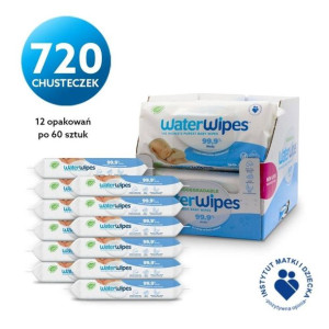 WaterWipes, BIO, Chusteczki nawilżane wodne, 60 szt. x12, KARTON