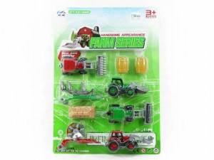 Zestaw Farma Rola Wieś Traktor Ciągnik Koparka
