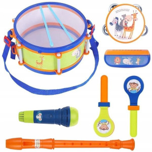 Instrumenty Muz Zestaw Bębenek Grzechotki Tamburyn